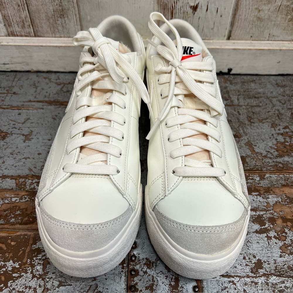 Nike Blazer Low Platform Sneakers in Triple Sail - Picture 2 of 11